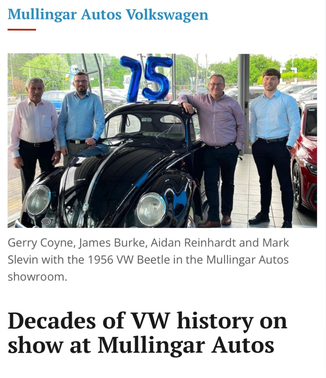 Volkswagen 75 Years in Ireland